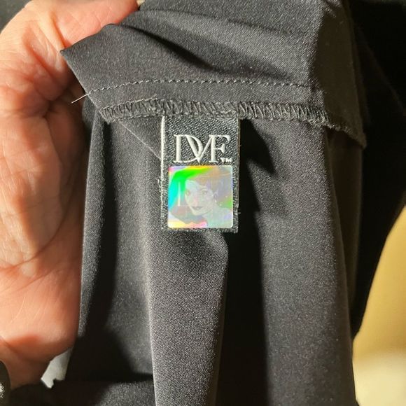 Diane von Furstenberg Dress Black Square /Scoop Neckline Short Sleeve Fitted - Picture 6 of 11